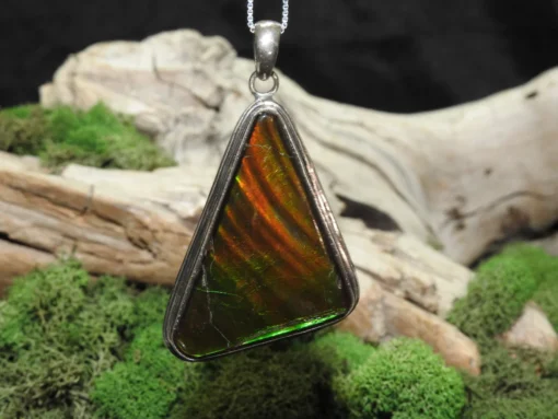 Ammolite Sterling Silver Pendant (.925)