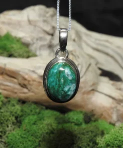 Chrysocolla Sterling Silver Pendant (.925)