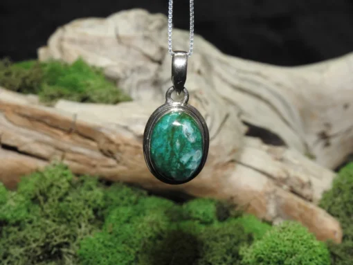 Chrysocolla Sterling Silver Pendant (.925)