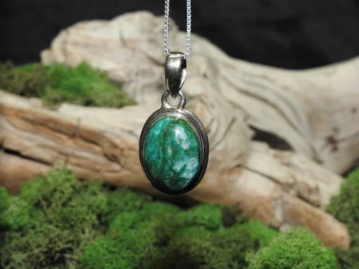 Chrysocolla Sterling Silver Pendant (.925) - Image 2