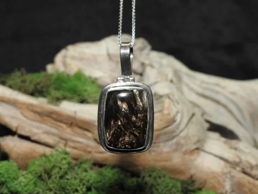 Golden Seraphinite Sterling Silver Pendant (.925)