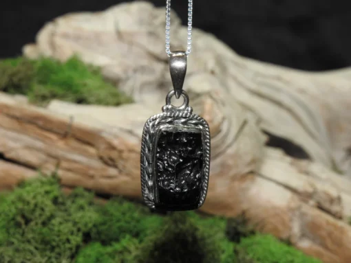 Tektite Sterling Silver Pendant (.925)