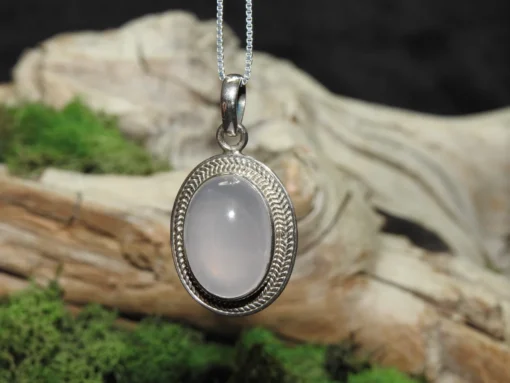 Rose Quartz Sterling Silver Pendant (.925) - Image 2