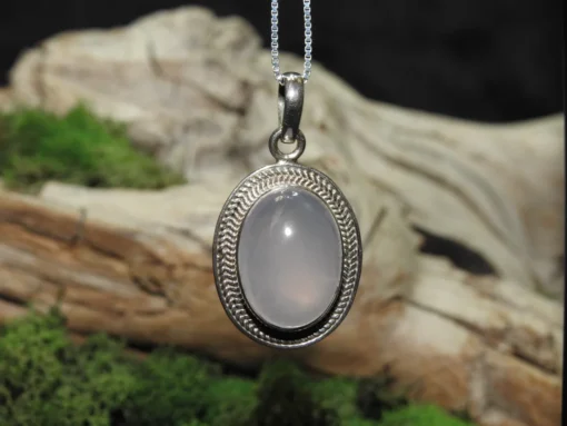 Rose Quartz Sterling Silver Pendant (.925)