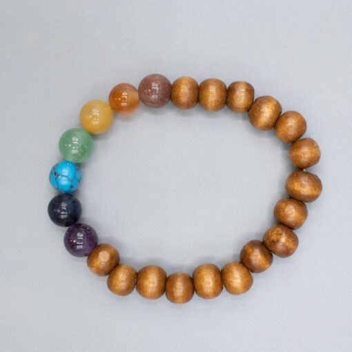 Sandalwood with Chakra Stone Bracelet