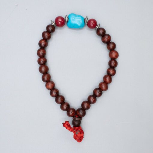 Rosewood with Red Jasper and Dyed Howlite Bracelet