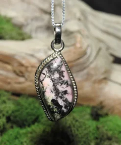 Rhodonite Sterling Silver Pendant (.925)