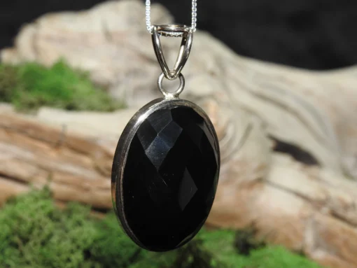 Black Onyx Sterling Silver Pendant (.925) - Image 2