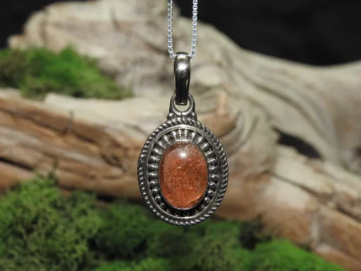 Sunstone Sterling Silver Pendant (.925)