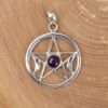 Sterling Silver Triple Goddess with Amethyst Pendant