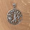 Tree of Life with Sun and Moon Sterling Silver Pendant (.925)