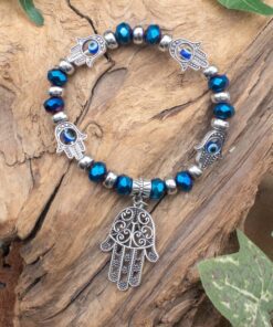 Blue Hamsa Hand Bracelet
