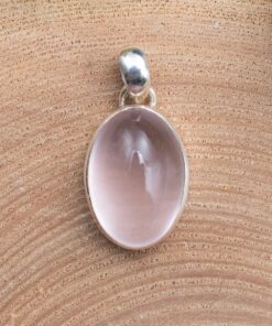Rose Quartz Sterling Silver Pendant (.925)
