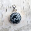 Snowflake Obsidian Sterling Silver Pendant (.925)