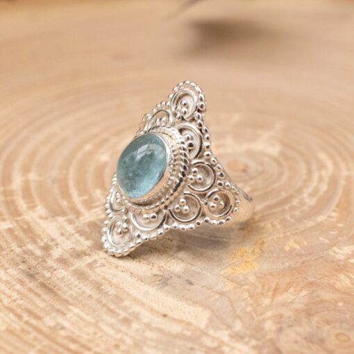 Blue Topaz Sterling Silver Ring (0.925) - Image 2