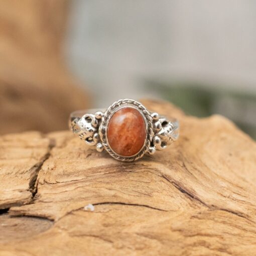 Sunstone Sterling Silver Ring (0.925)