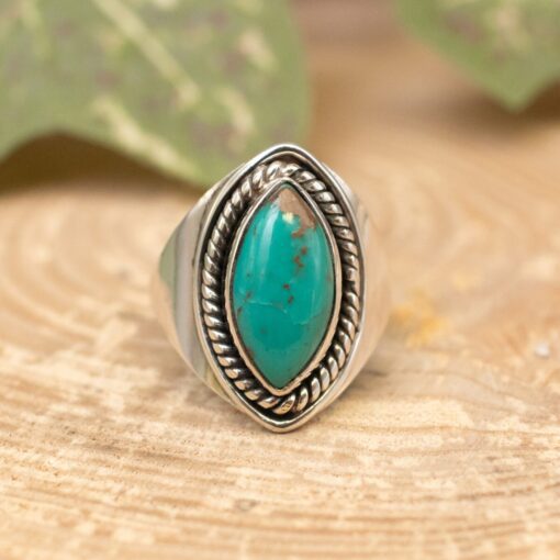Tibet Turquoise Sterling Silver Ring (0.925)