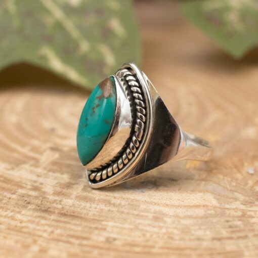 Tibet Turquoise Sterling Silver Ring (0.925) - Image 2