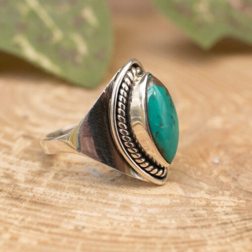 Tibet Turquoise Sterling Silver Ring (0.925) - Image 3