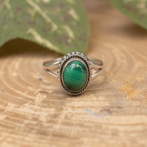 Malachite Sterling Silver Ring (0.925)