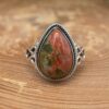Unakite Sterling Silver Ring (0.925)