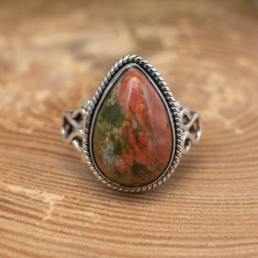 Unakite Sterling Silver Ring (0.925)