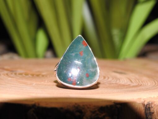 Bloodstone Sterling Silver Ring .925 Size 9 - Image 3