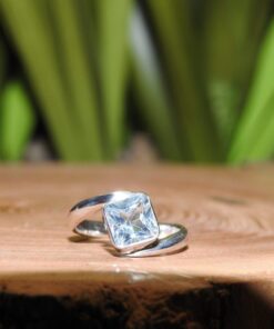 Blue Topaz Sterling Silver Ring (.925) Size 5