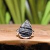 Black Tourmaline Sterling Silver Ring (.925) Size 5