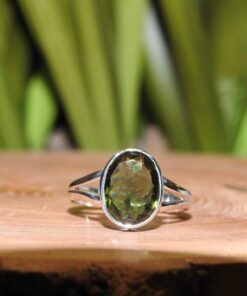 Moldavite Sterling Silver Ring (.925) Size 10