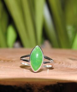 Jade Sterling Silver Ring (.925) Size 7