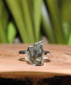 Moldavite Sterling Silver Ring (.925) Adjustable