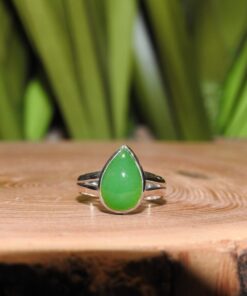 Jade Sterling Silver Ring (.925) Size 5