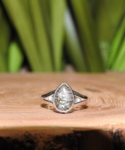 Tourmalinated Quartz Sterling Silver Ring (.925) Size 5