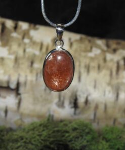 Sunstone Sterling Silver Pendant (.925)