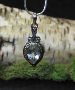 Blue Topaz Sterling Silver Pendant (.925)