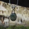 Moss Agate Sterling Silver Pendant (.925)