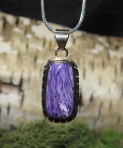 Charoite Sterling Silver Pendant (.925)