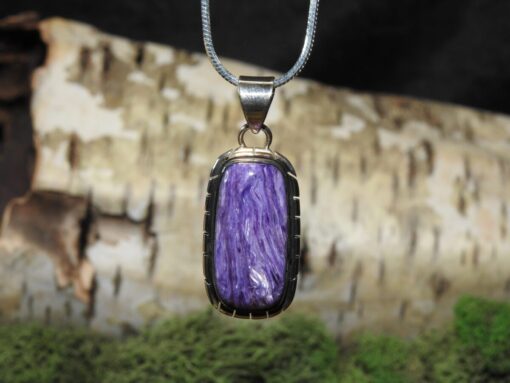 Charoite Sterling Silver Pendant (.925)