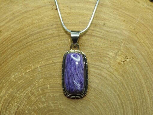 Charoite Sterling Silver Pendant (.925) - Image 2