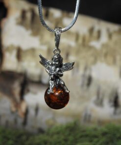 Amber Sterling Silver Pendant (.925)