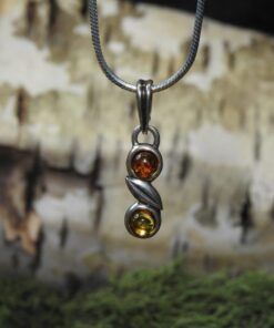Amber Sterling Silver Pendant (.925)