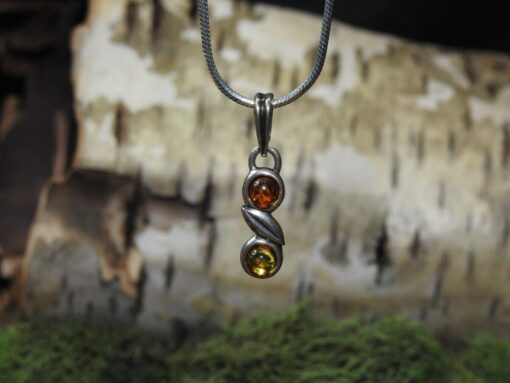 Amber Sterling Silver Pendant (.925)