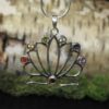 Chakra Lotus Flower Gemstone Sterling Silver Pendant (.925)