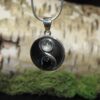 Moonstone/Onyx Yin Yang Sterling Silver Pendant (.925)