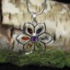 Chakra Flower Gemstone Sterling Silver Pendant (.925)