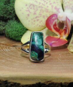 Azurite/Malachite Sterling Silver Ring (.925) Size 6