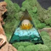 Orgonite Pyramid-Turquenite/Malachite Lotus