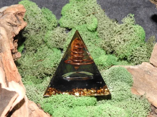 Orgonite Pyramid-Tiger Eye/Black Tourmaline