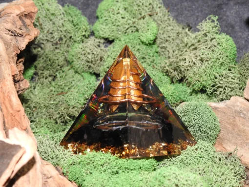Orgonite Pyramid-Tiger Eye/Black Tourmaline - Image 3